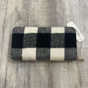 Charming Charlie Black and White Plaid Wallet